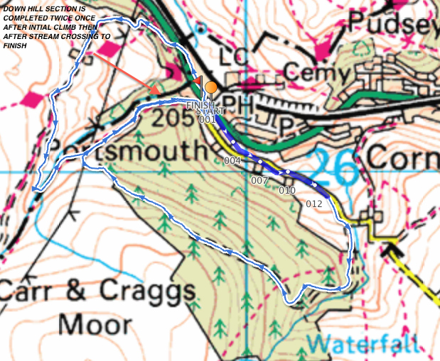 OS MAP OF COCK HILL FELL RACE